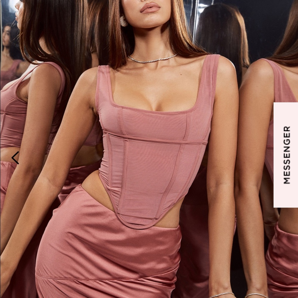 House of CB Edetta rose mesh corset